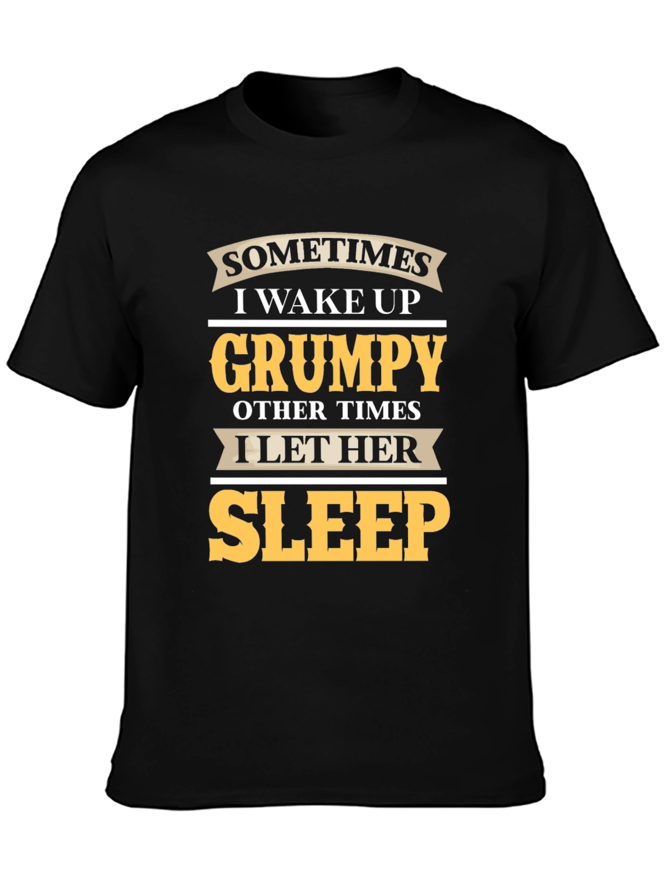 Grumpy Sleep Funny Mens Black T-Shirt