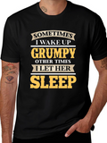 Grumpy Sleep Funny Mens Black T-Shirt