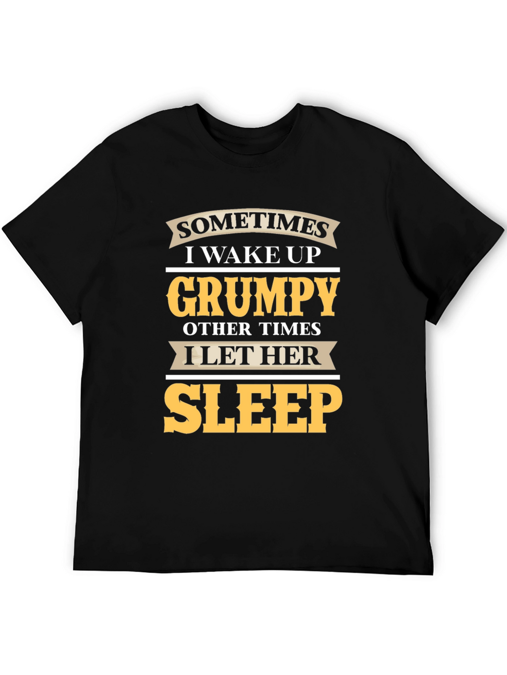 Grumpy Sleep Funny Mens Black T-Shirt