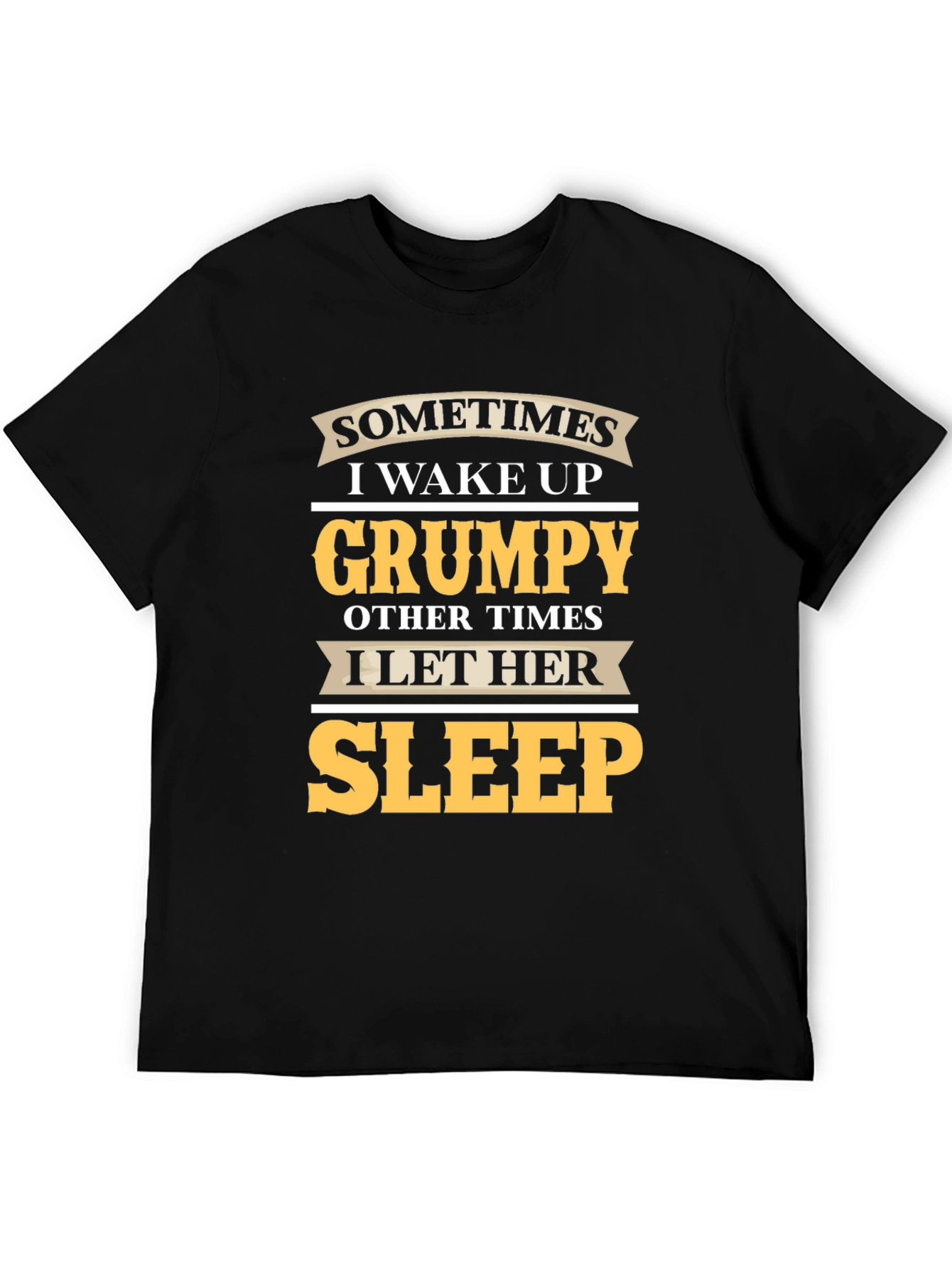 Grumpy Sleep Funny Mens Black T-Shirt