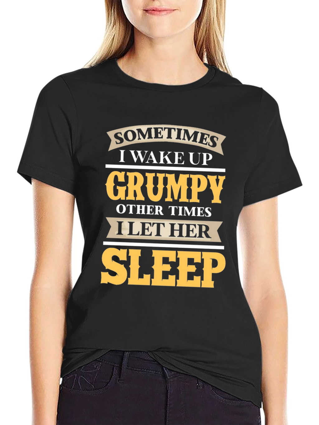Grumpy Sleep Funny Mens Black T-Shirt