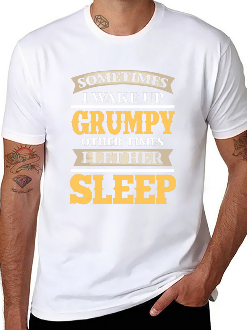Grumpy Sleep Funny Mens Black T-Shirt