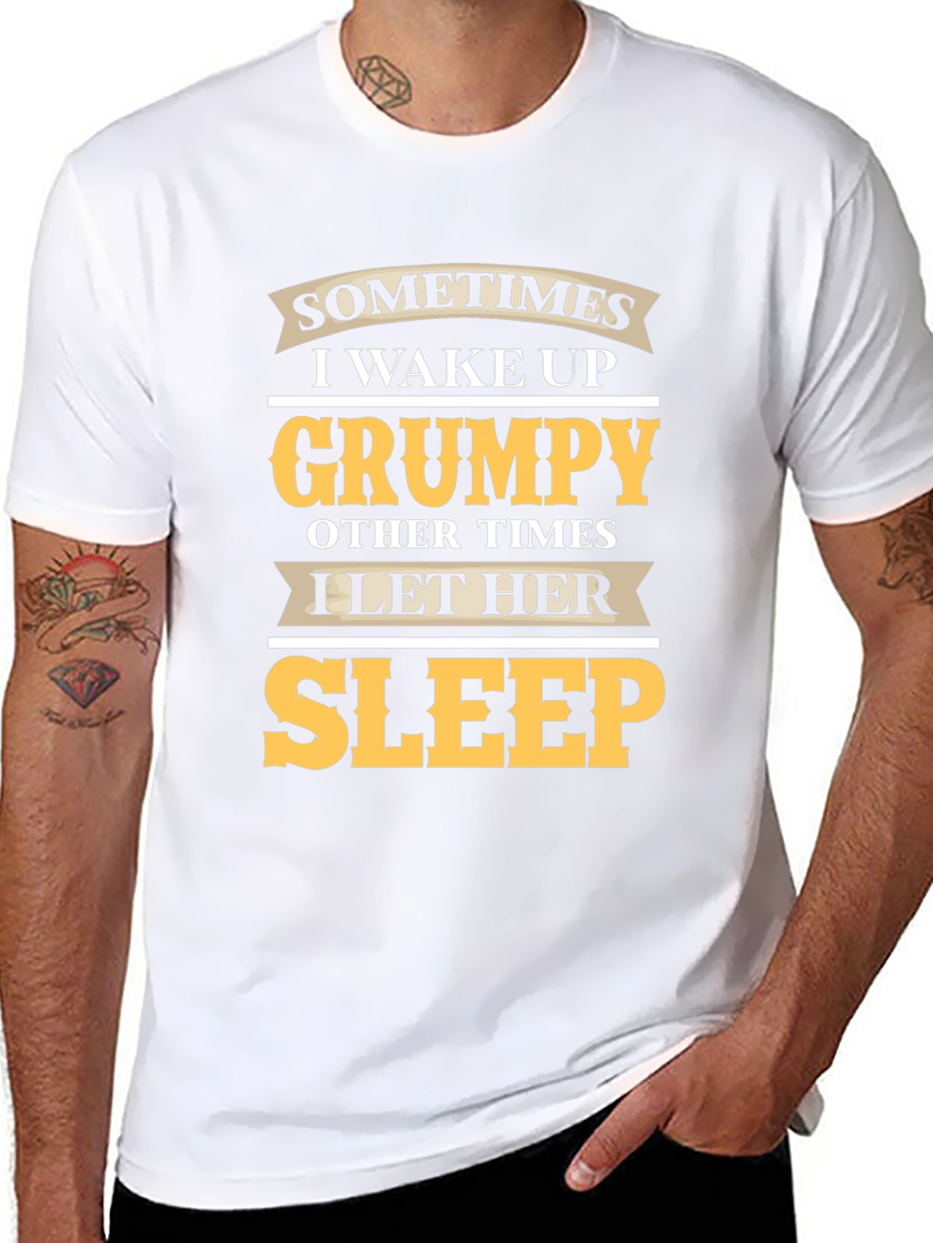 Grumpy Sleep Funny Mens Black T-Shirt