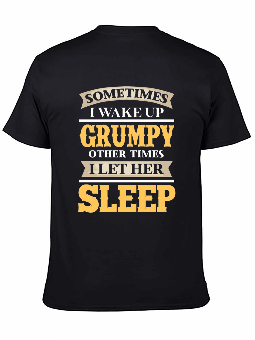 Grumpy Sleep Funny Mens Black T-Shirt