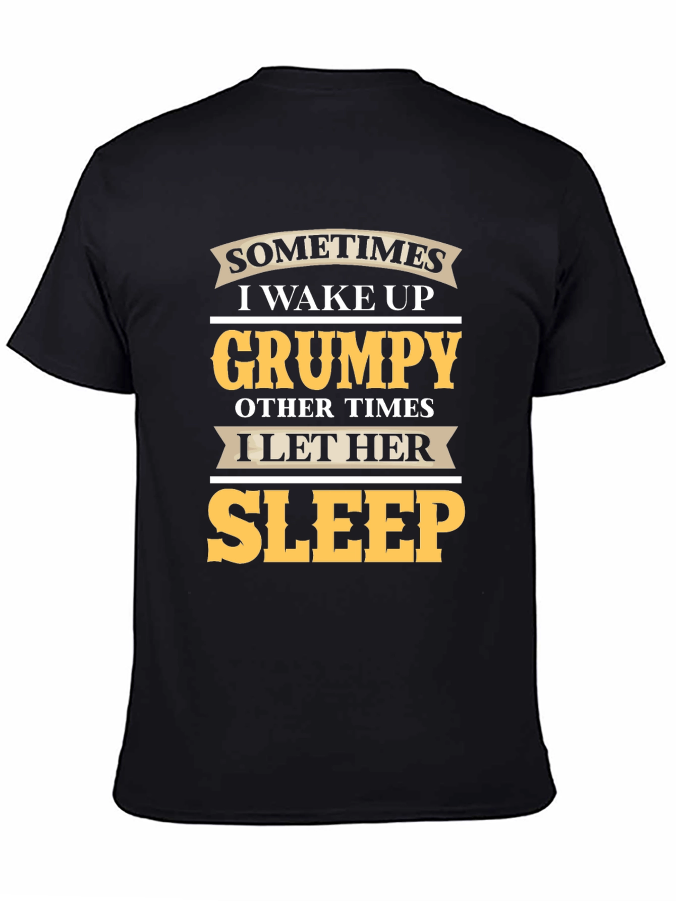Grumpy Sleep Funny Mens Black T-Shirt