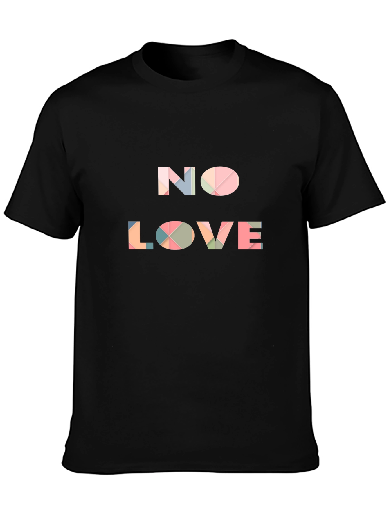 Geometric No Love Graphic Tee - Modern Streetwear
