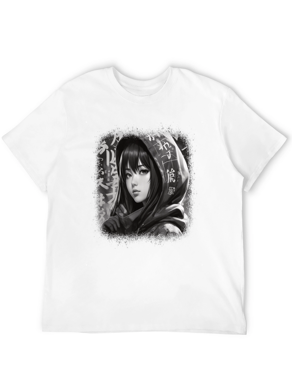 Anime Girl Graphic Tee - Stylish Black T-Shirt