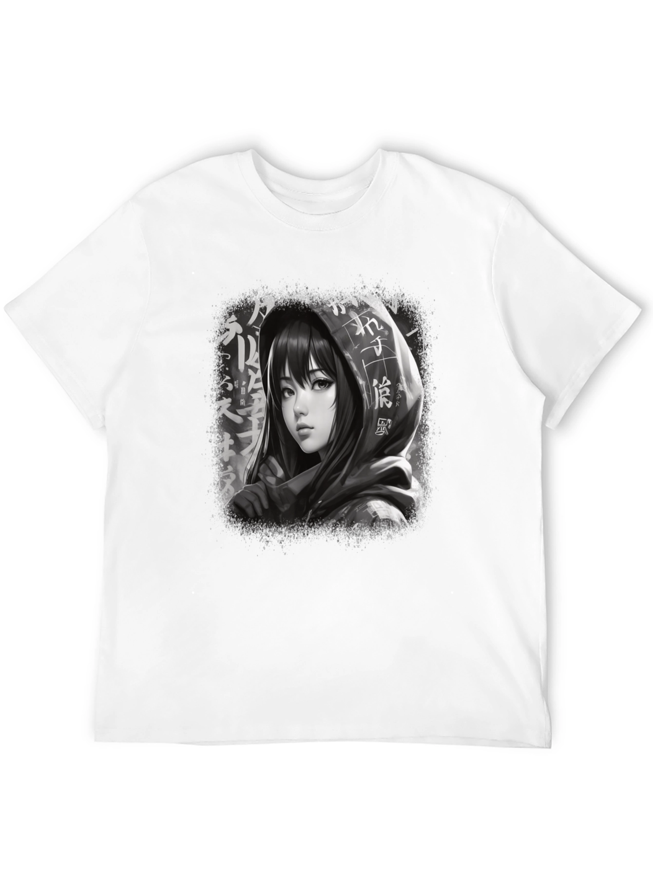 Anime Girl Graphic Tee - Stylish Black T-Shirt