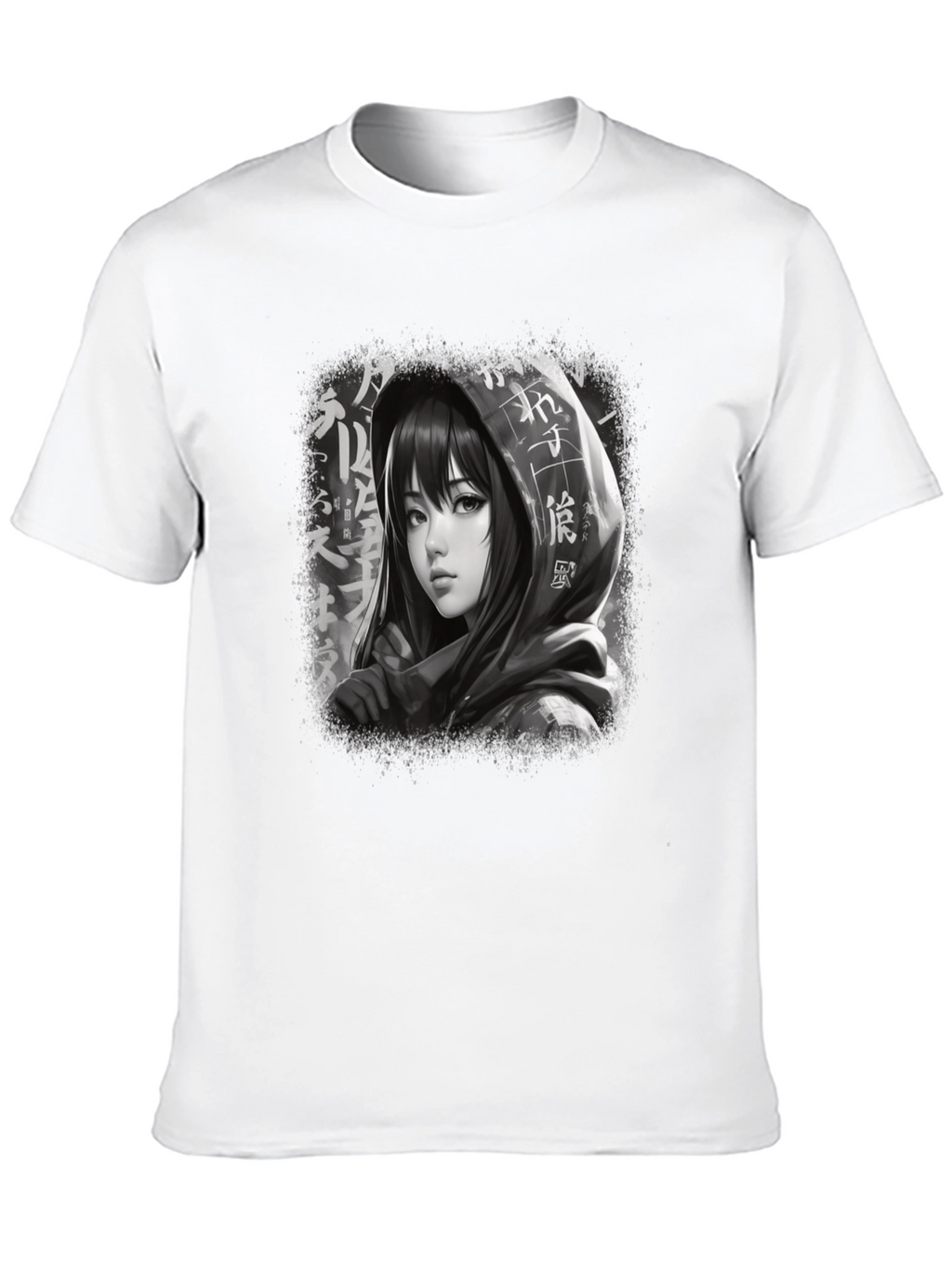 Anime Girl Graphic Tee - Stylish Black T-Shirt