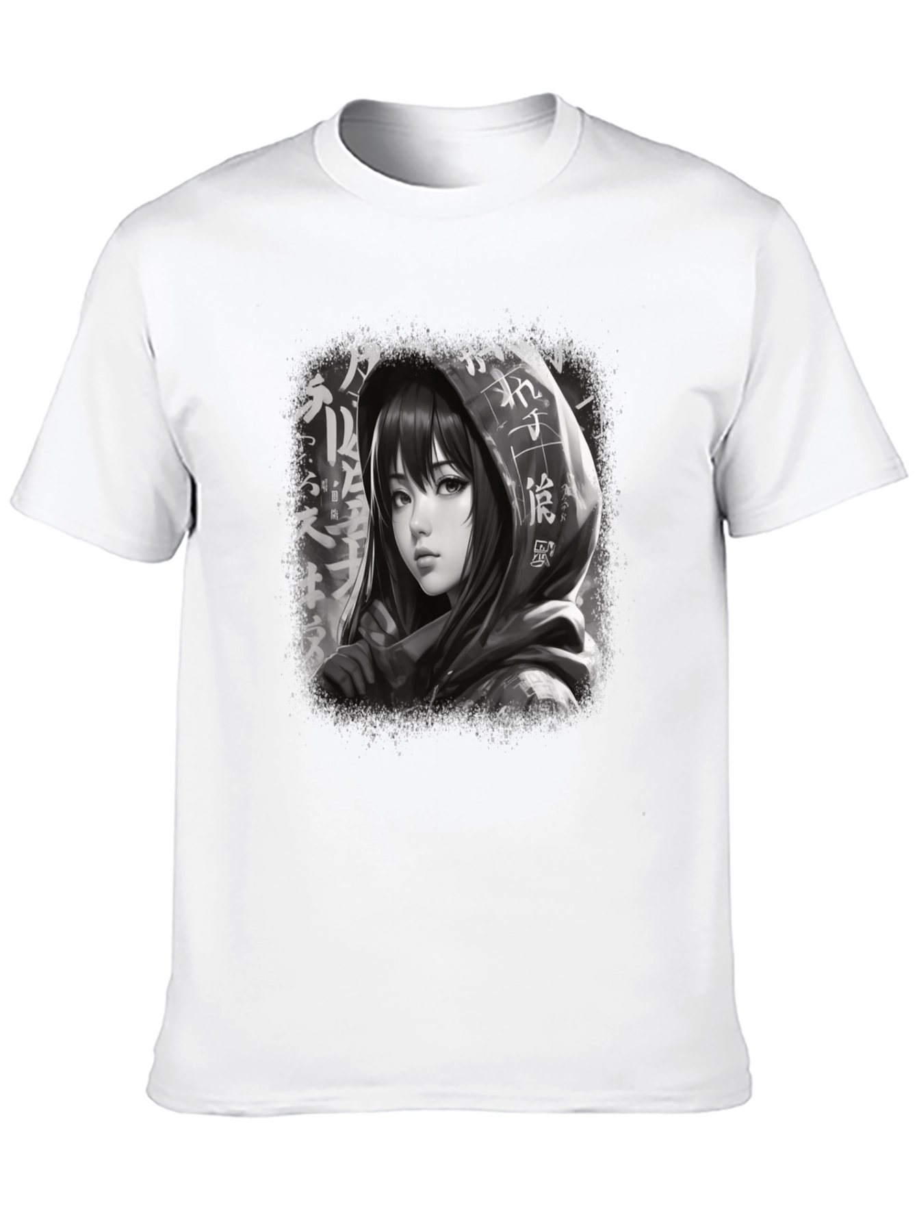 Anime Girl Graphic Tee - Stylish Black T-Shirt