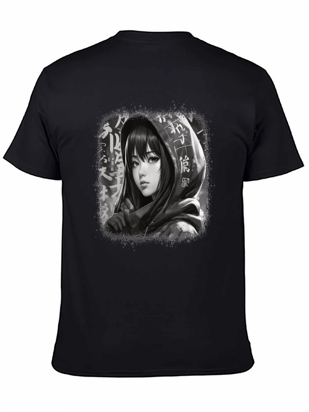 Anime Girl Graphic Tee - Stylish Black T-Shirt