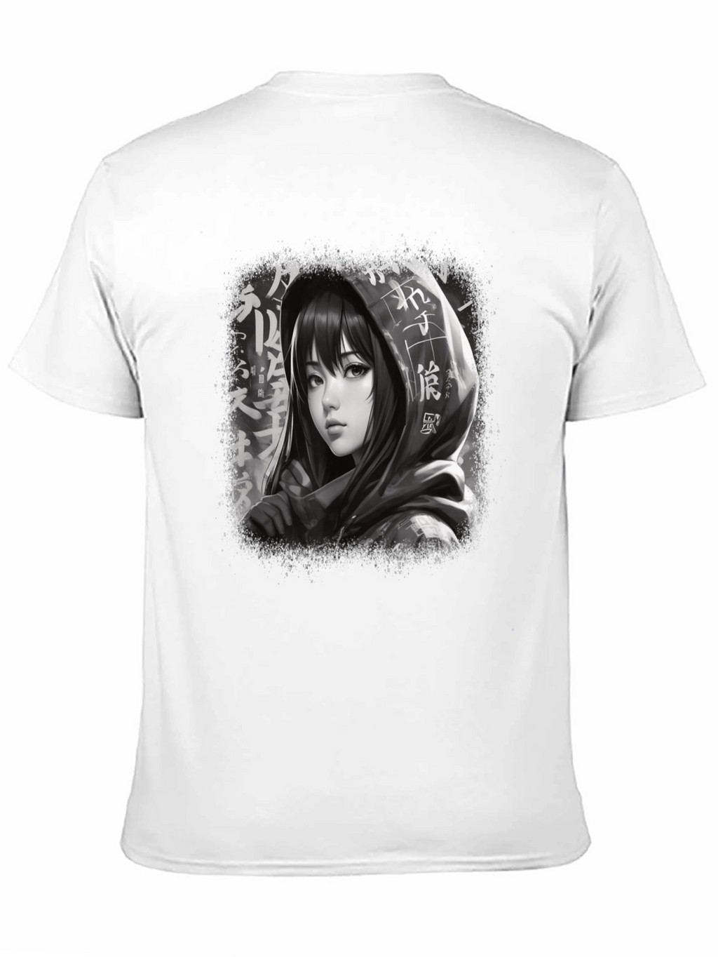 Anime Girl Graphic Tee - Stylish Black T-Shirt