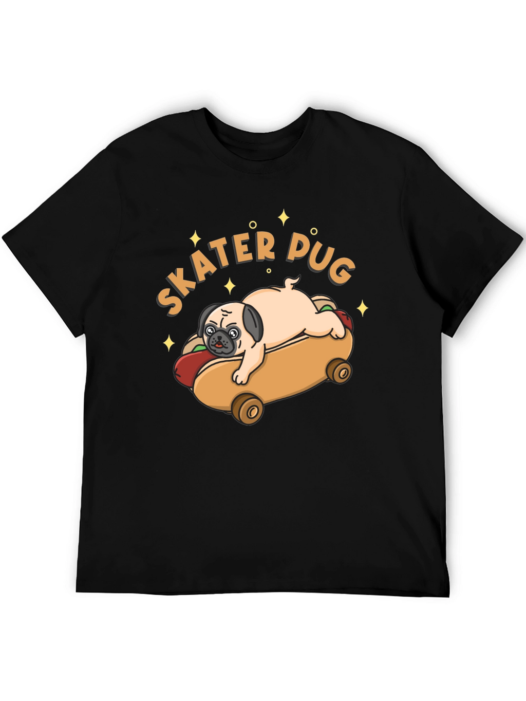 Skater Pug Graphic T-Shirt