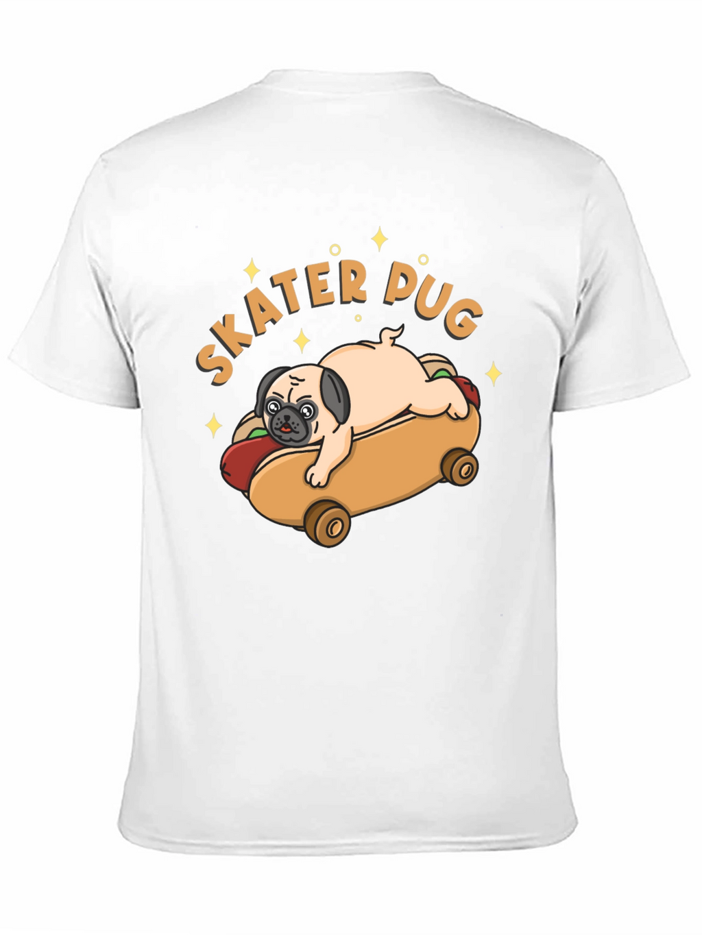 Skater Pug Graphic T-Shirt
