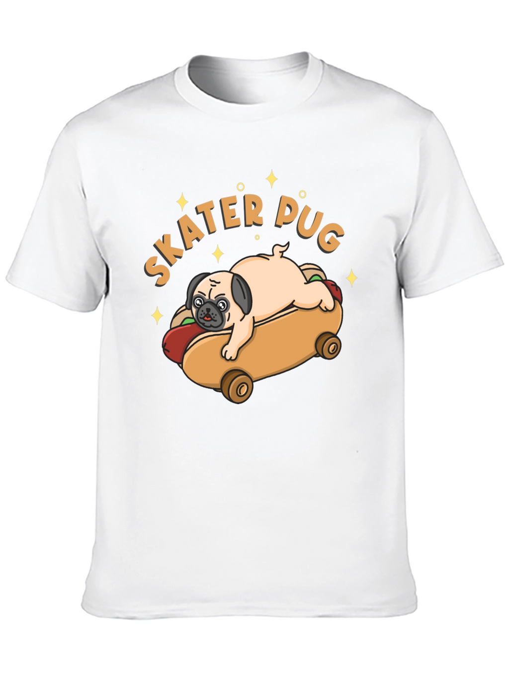 Skater Pug Graphic T-Shirt