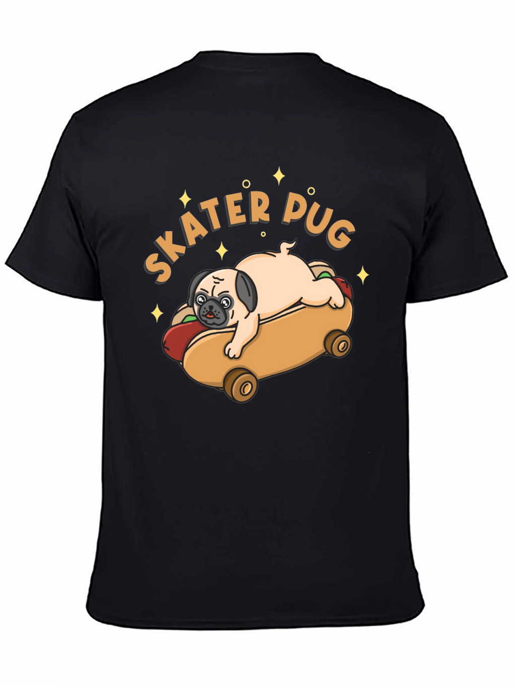 Skater Pug Graphic T-Shirt