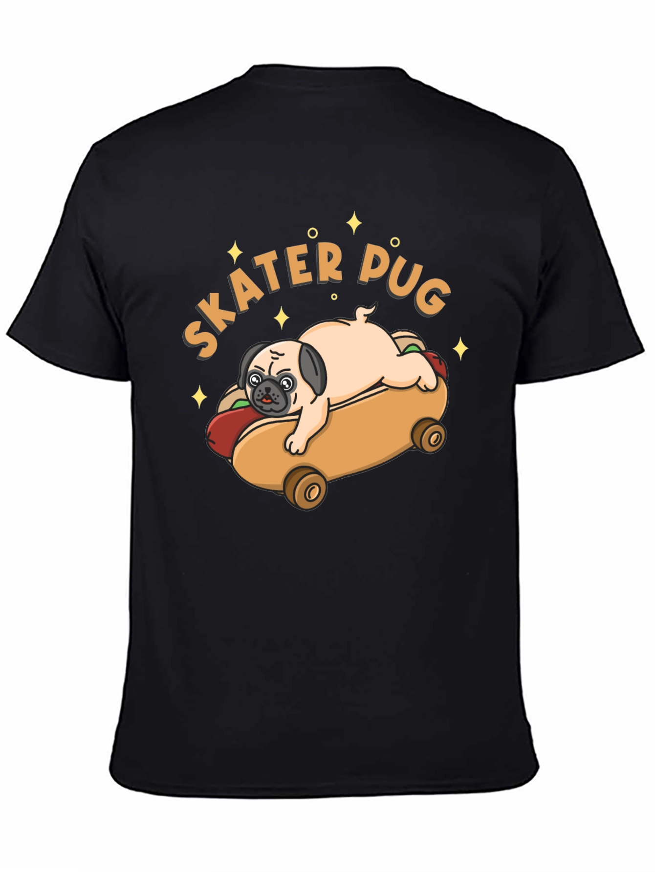Skater Pug Graphic T-Shirt
