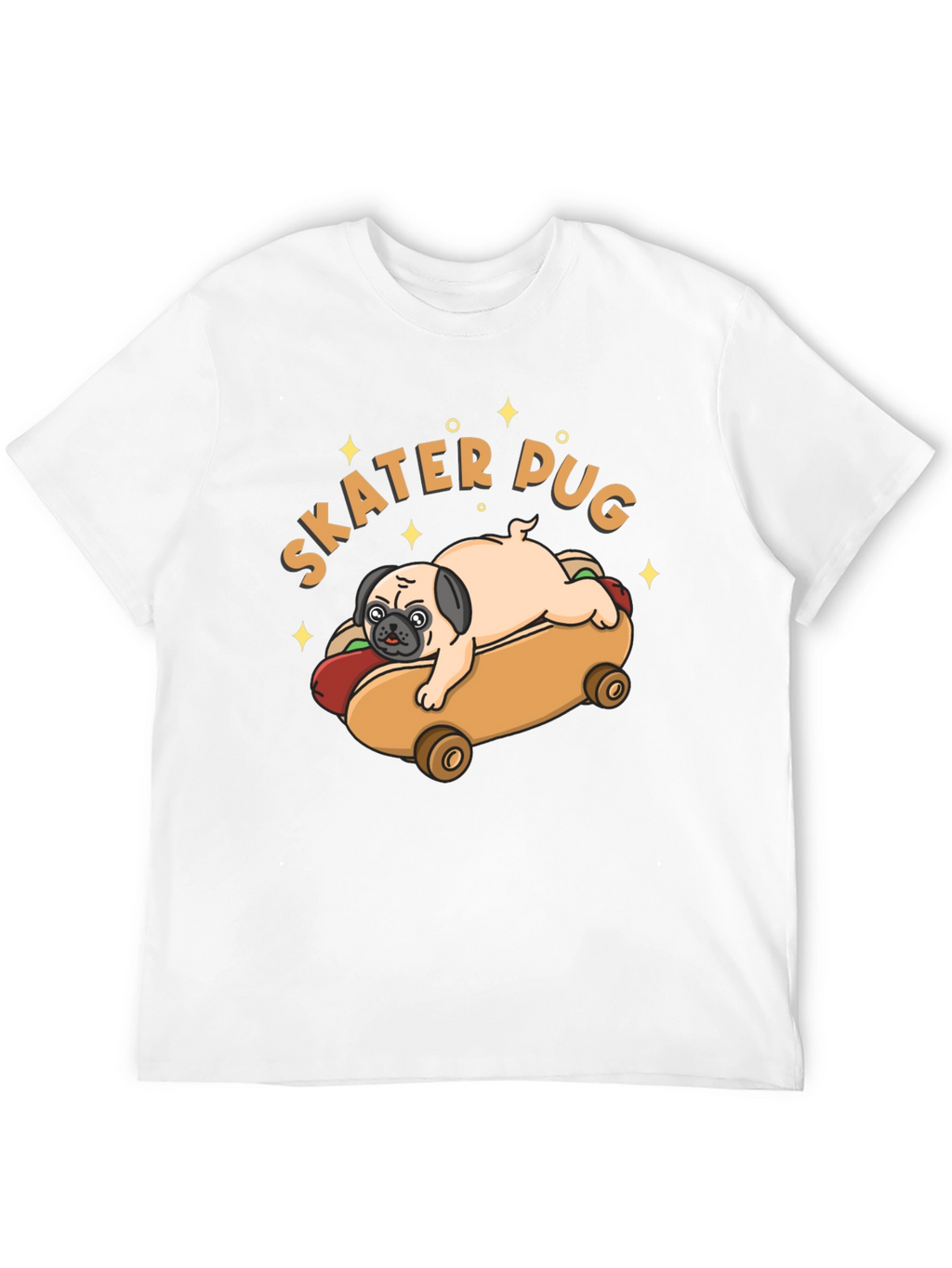 Skater Pug Graphic T-Shirt