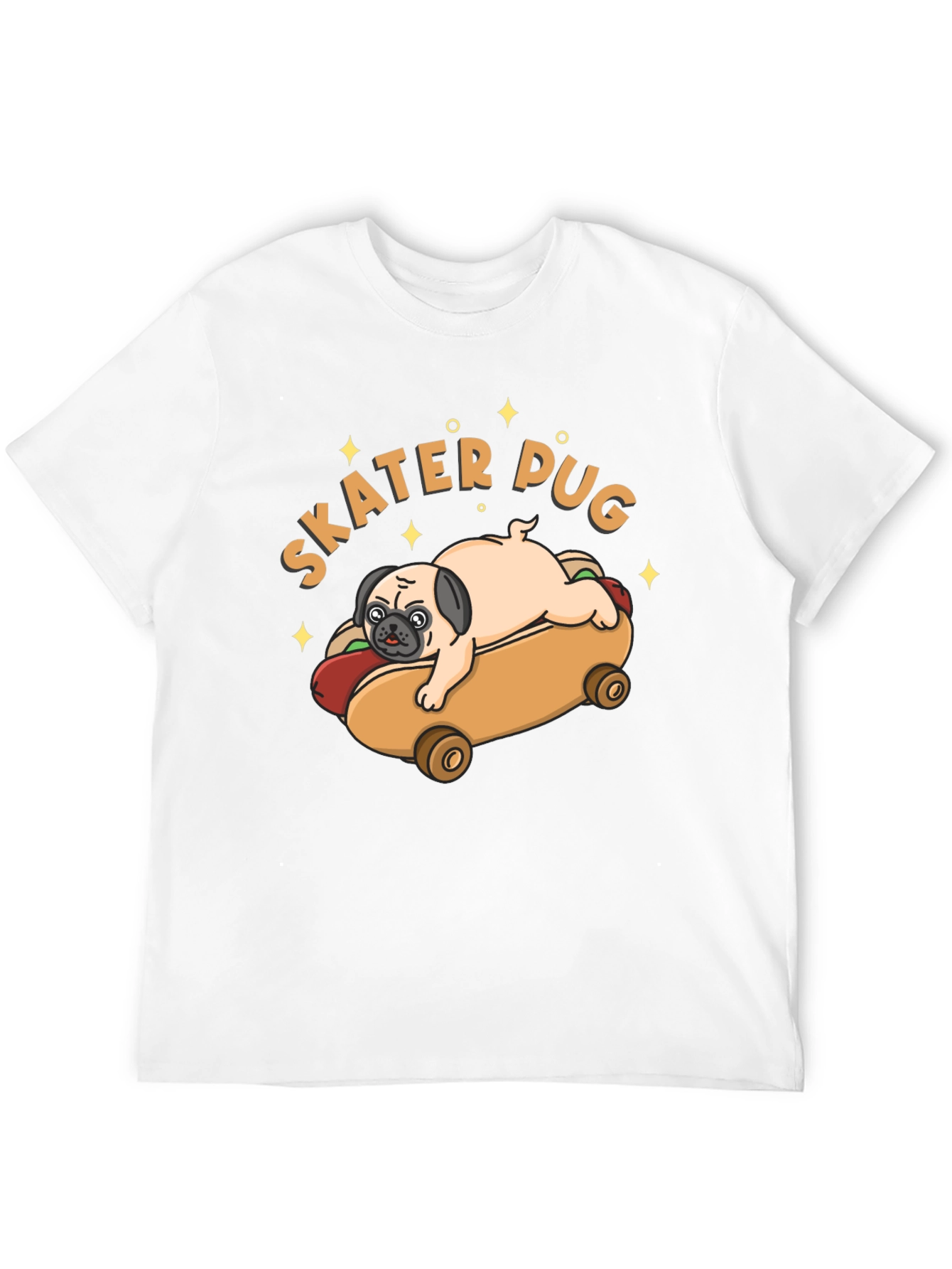 Skater Pug Graphic T-Shirt