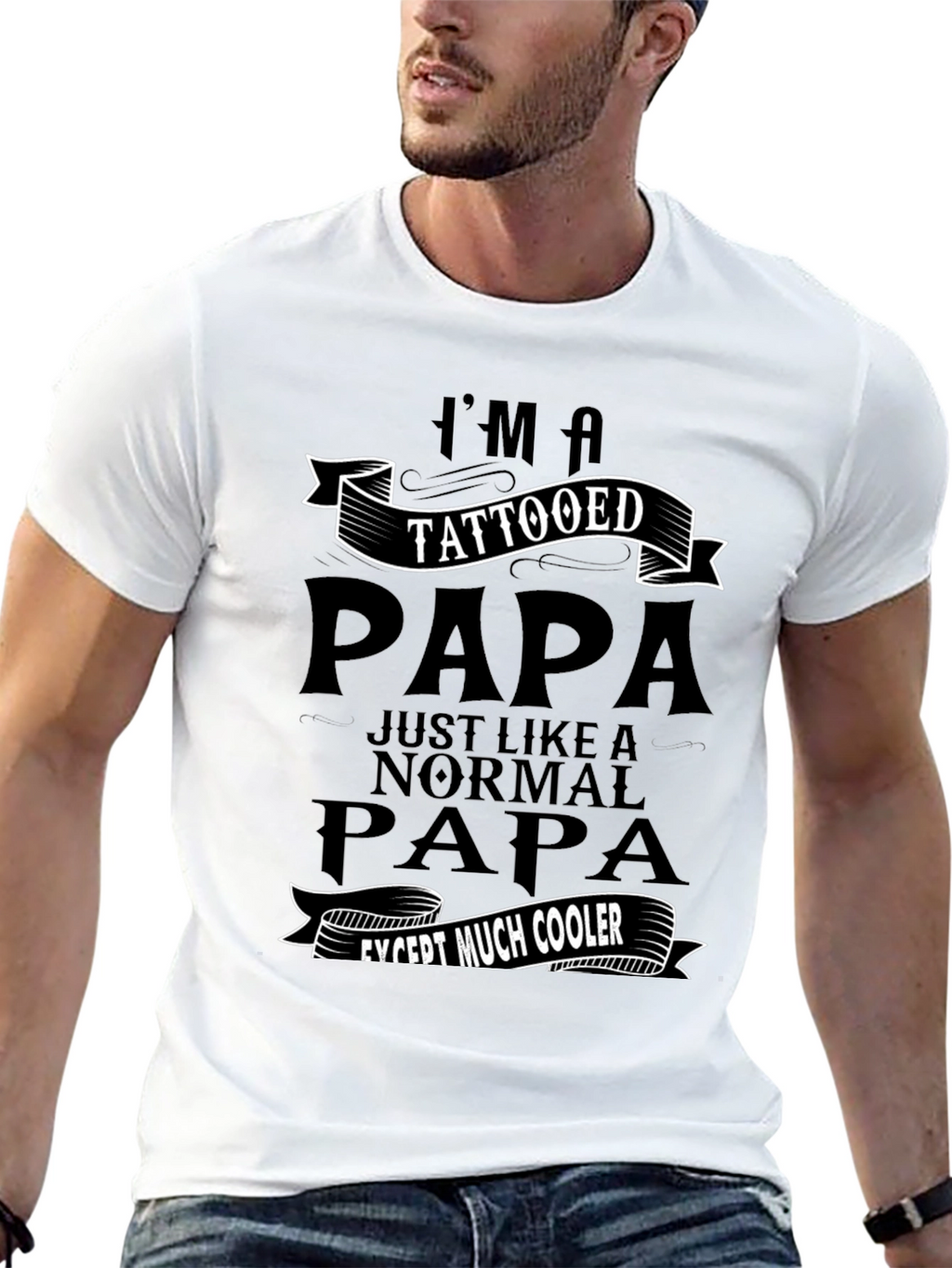 Tattooed Papa Graphic Tee - Cool Dad Gift