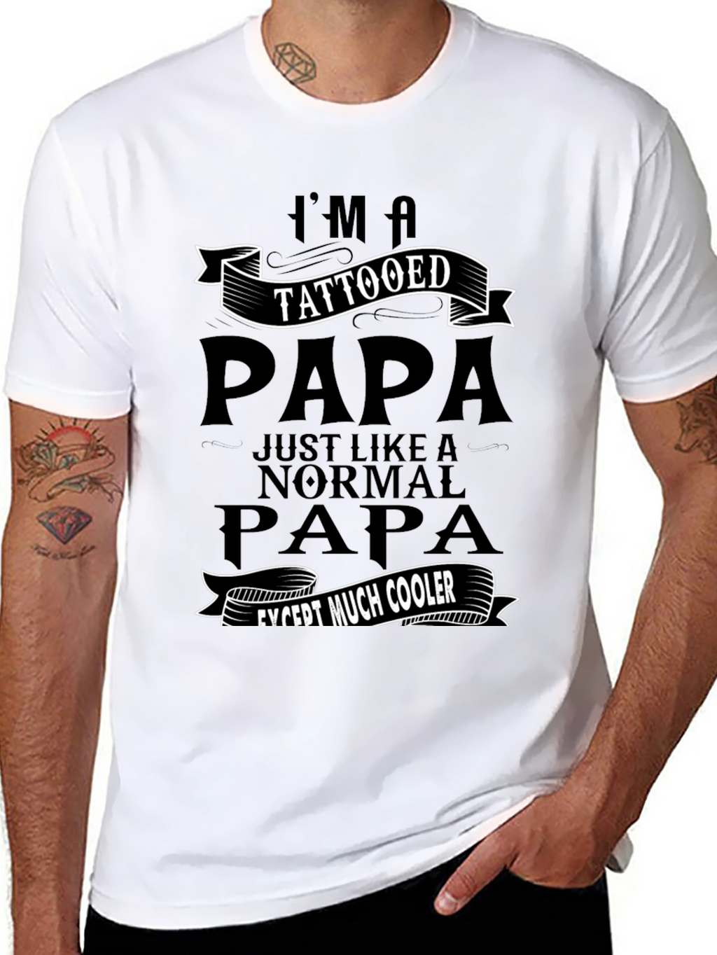 Tattooed Papa Graphic Tee - Cool Dad Gift