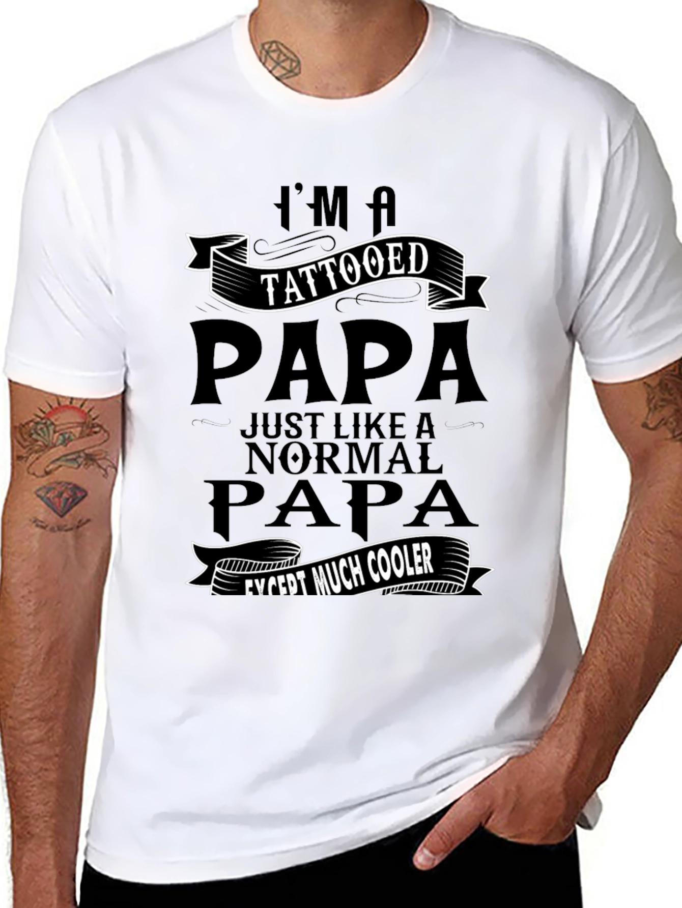 Tattooed Papa Graphic Tee - Cool Dad Gift