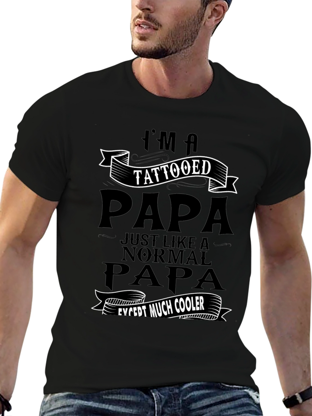 Tattooed Papa Graphic Tee - Cool Dad Gift
