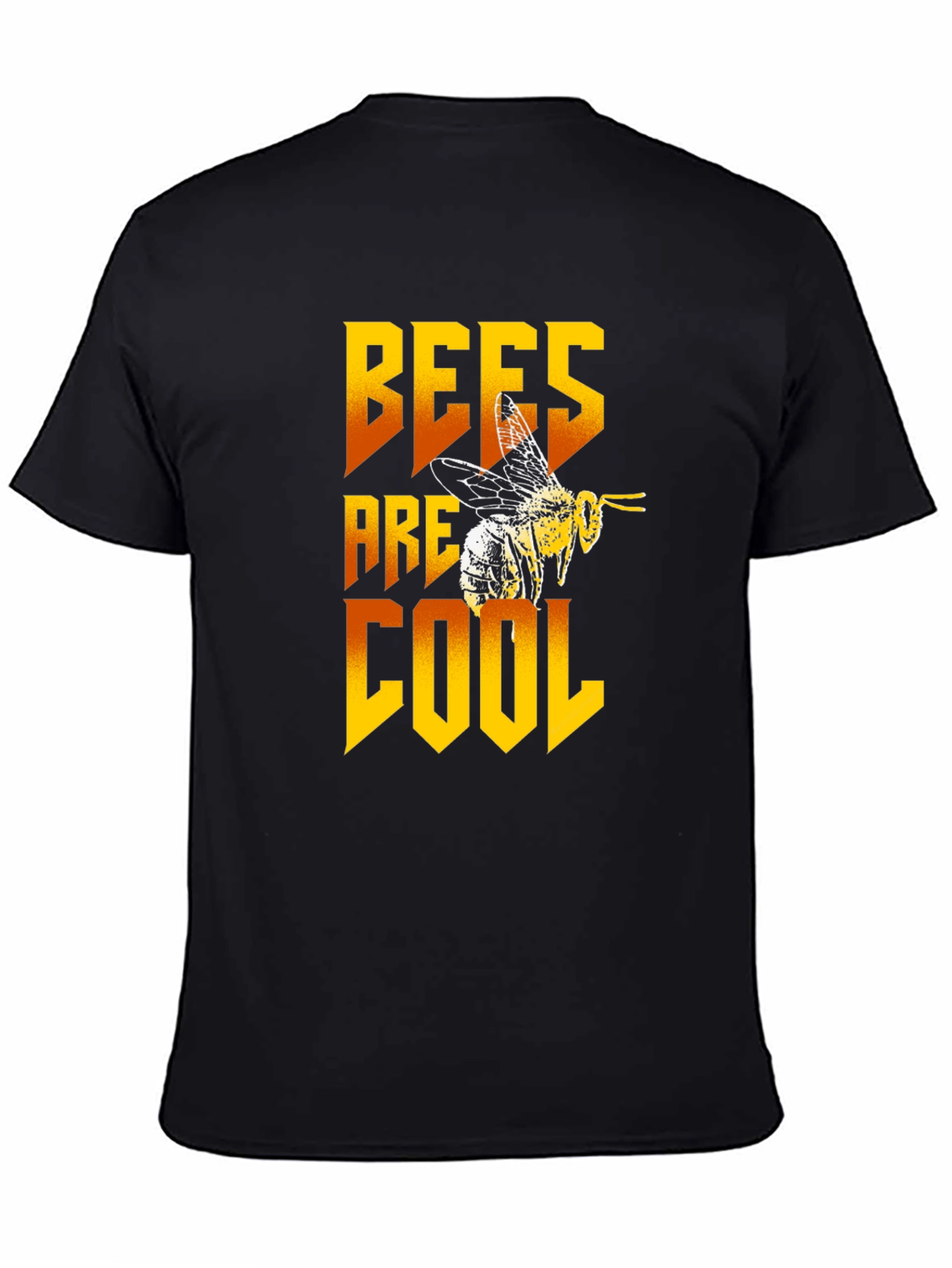 Bees Are Cool Graphic Tee - Black Cotton T-Shirt