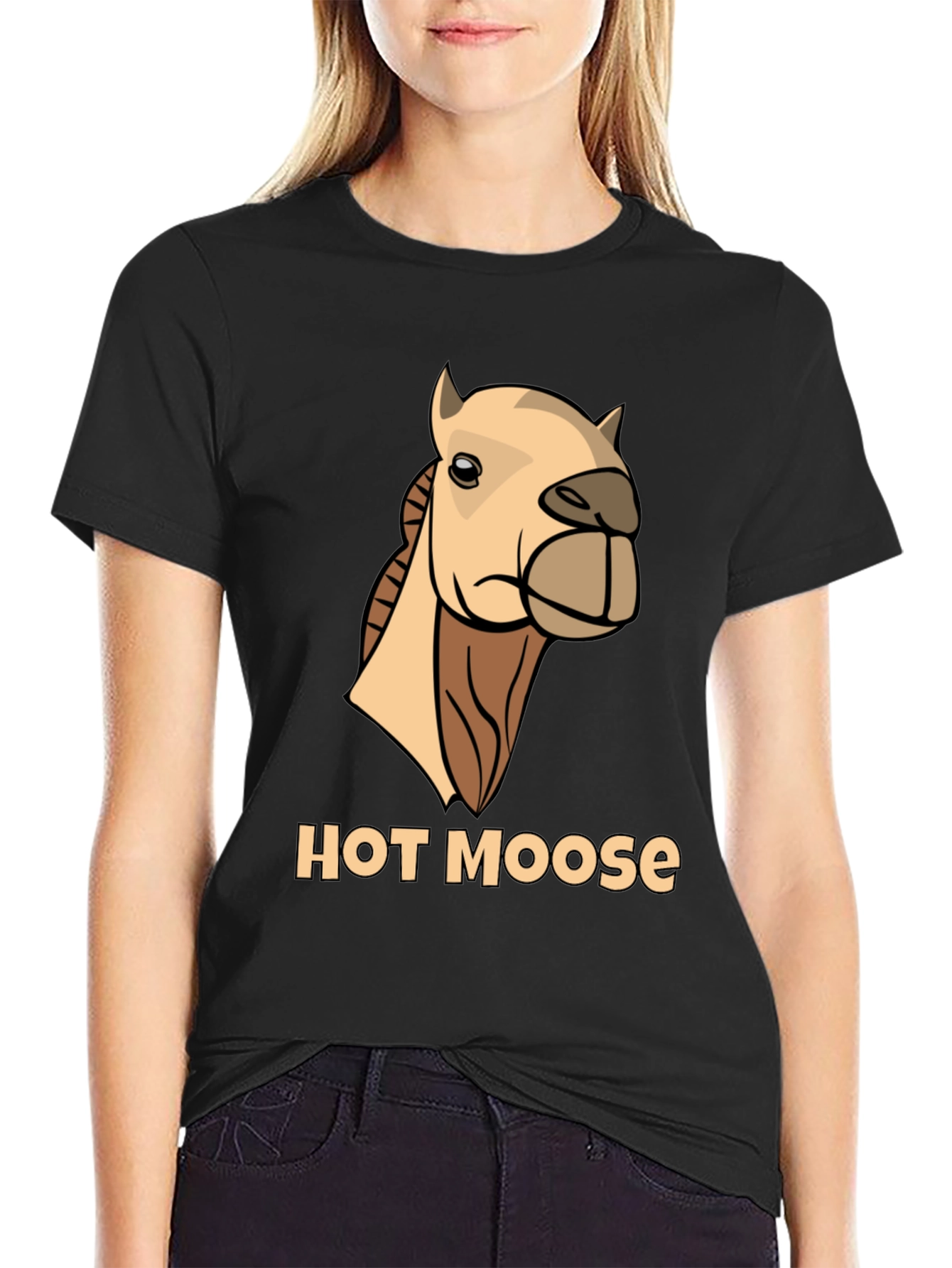 Funny Hot Moose Graphic T-Shirt - Mens Black Tee