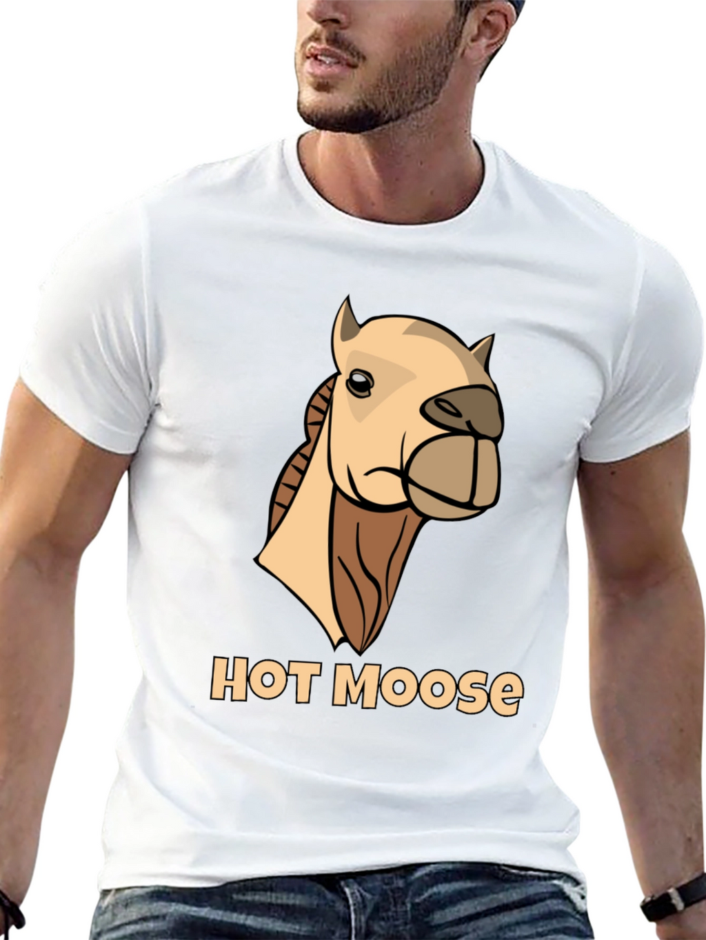 Funny Hot Moose Graphic T-Shirt - Mens Black Tee