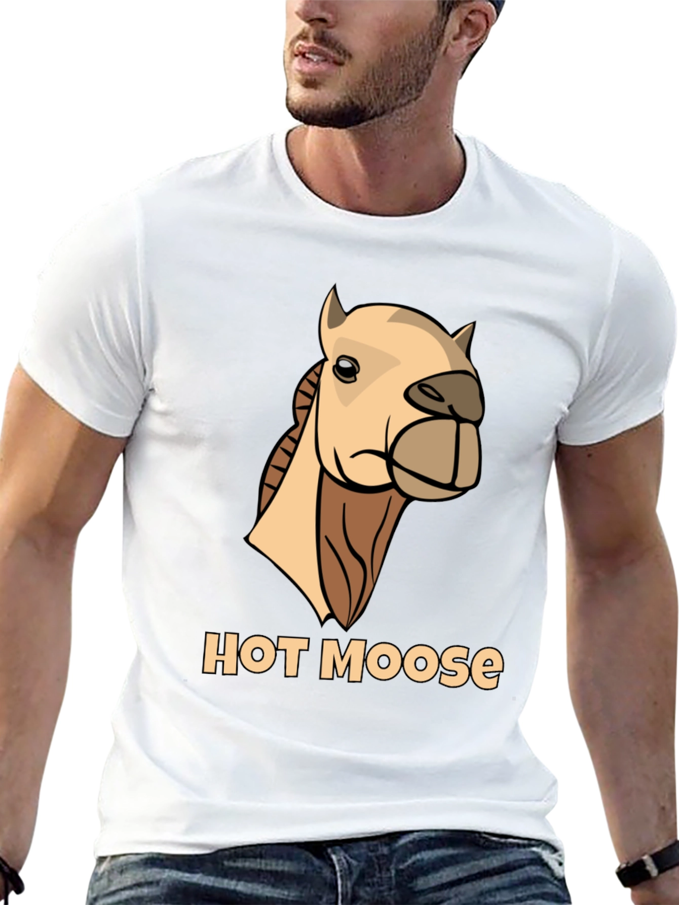 Funny Hot Moose Graphic T-Shirt - Mens Black Tee