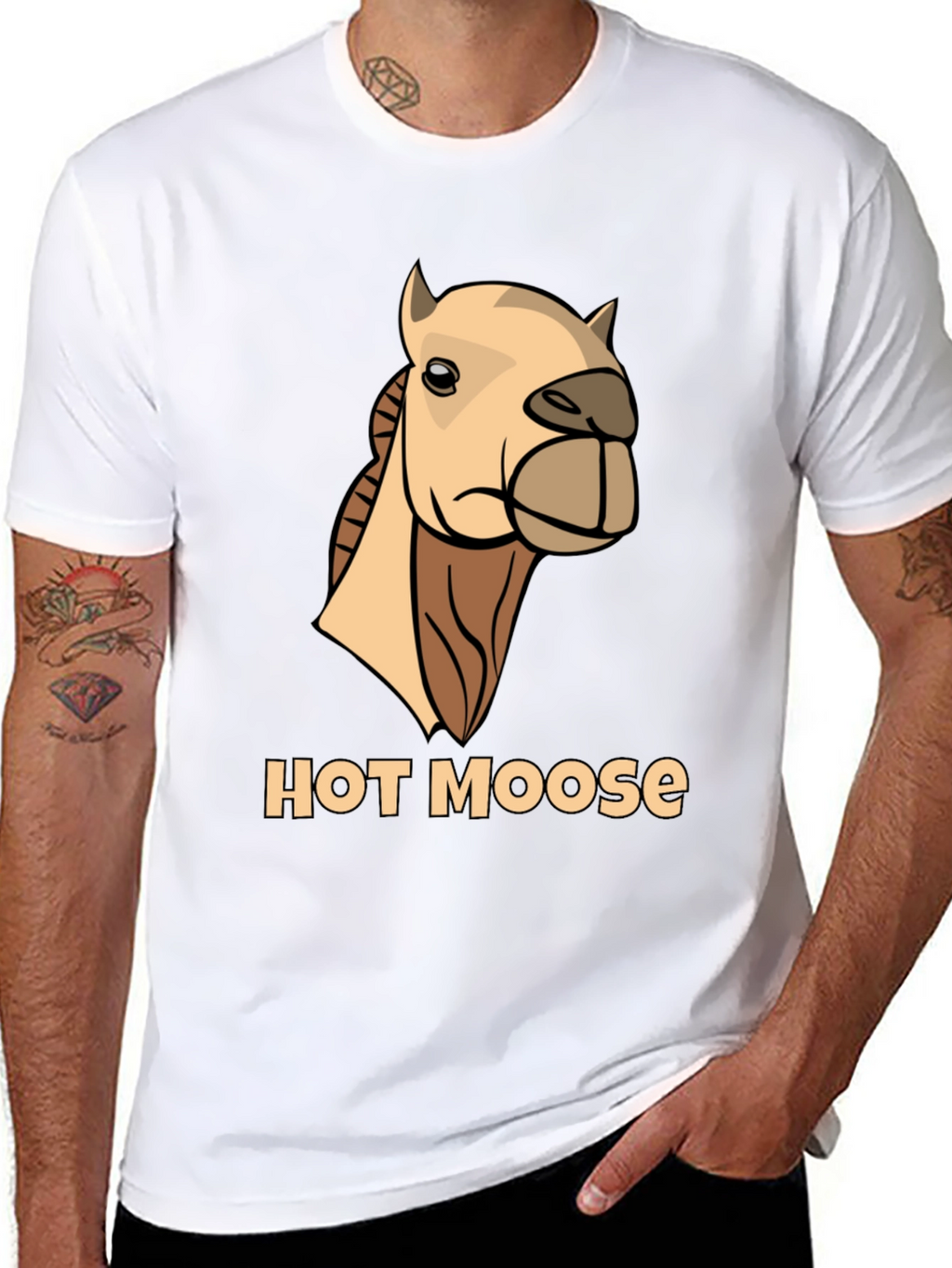 Funny Hot Moose Graphic T-Shirt - Mens Black Tee