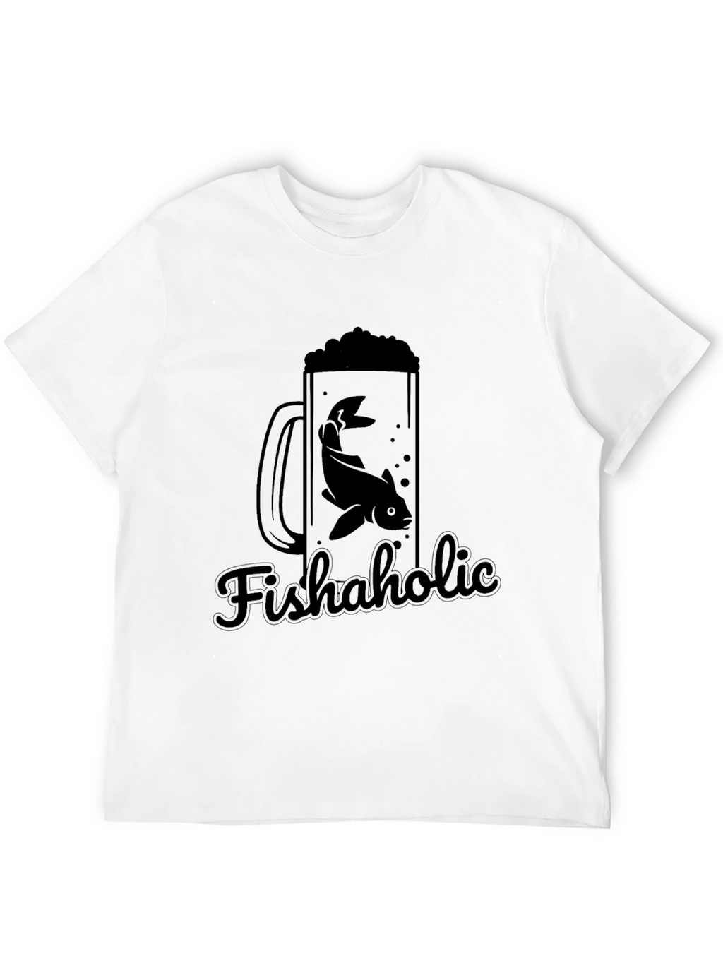 Fishaholic Black T-Shirt - Fishing Lover Apparel