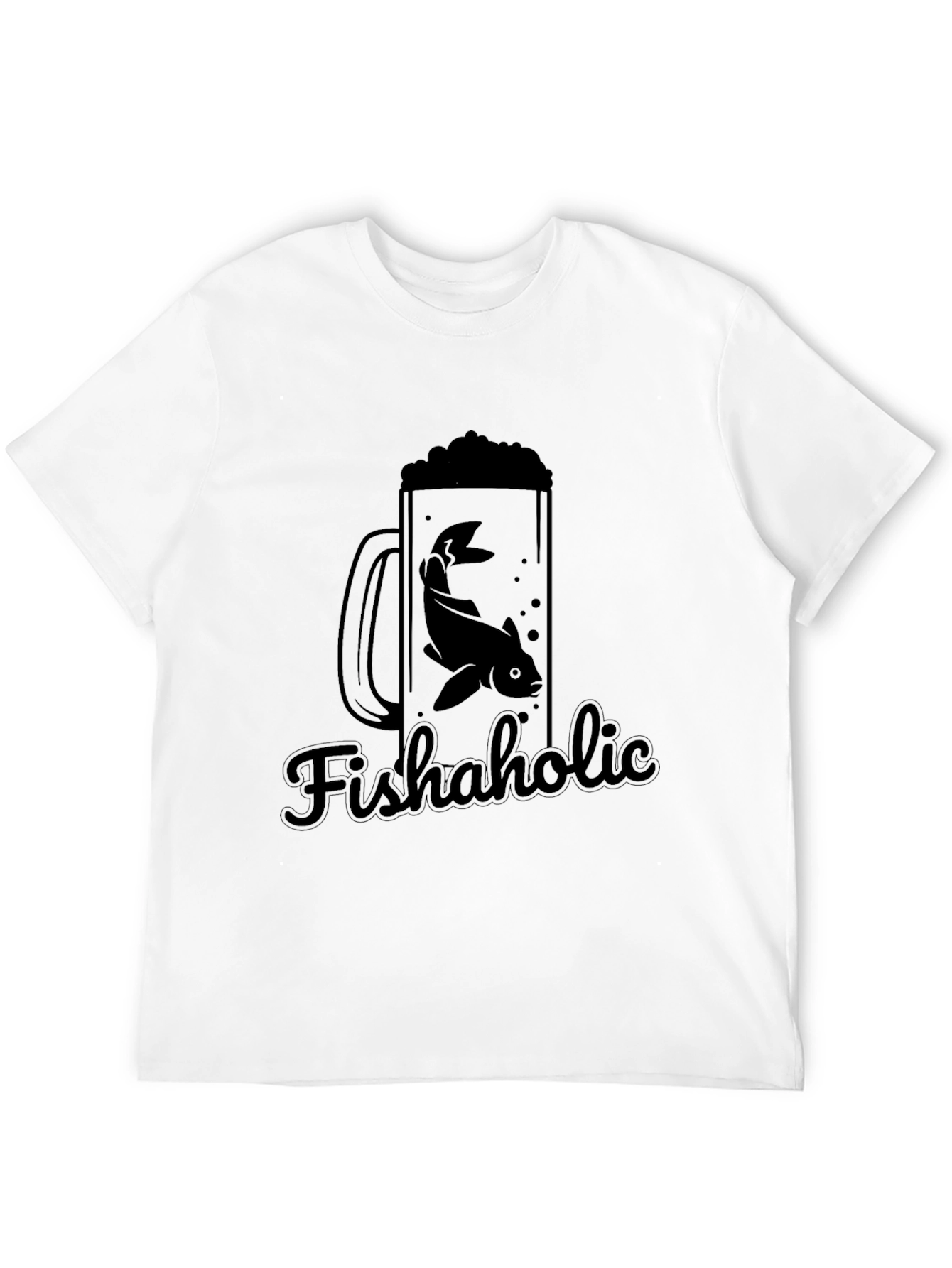 Fishaholic Black T-Shirt - Fishing Lover Apparel