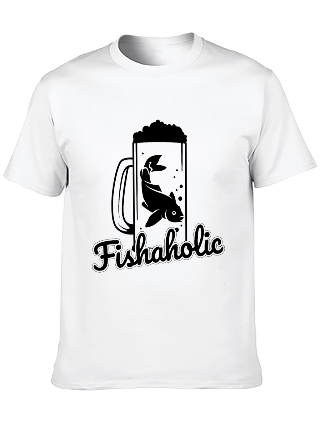 Fishaholic Black T-Shirt - Fishing Lover Apparel