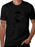 Fishaholic Black T-Shirt - Fishing Lover Apparel
