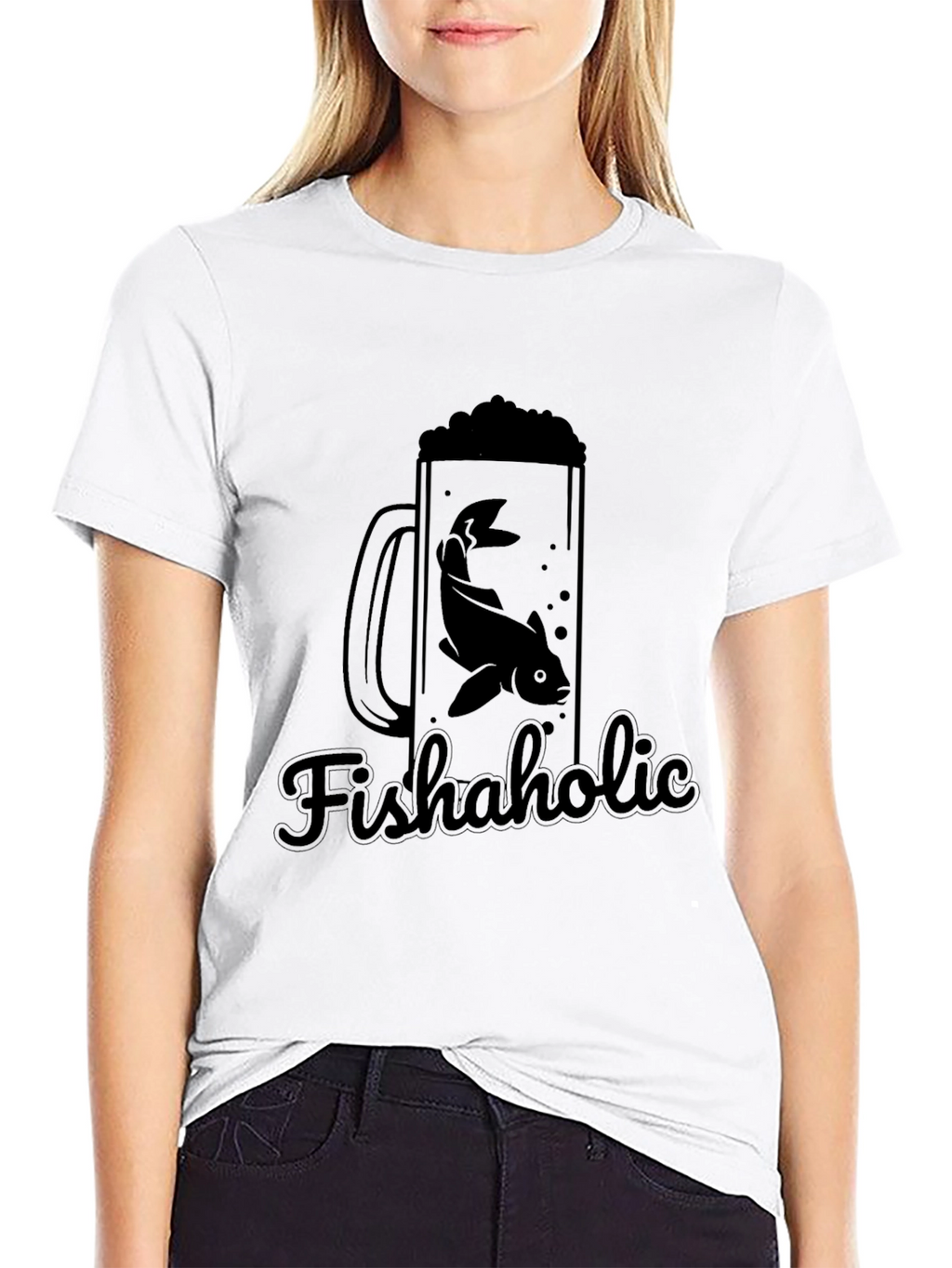 Fishaholic Black T-Shirt - Fishing Lover Apparel