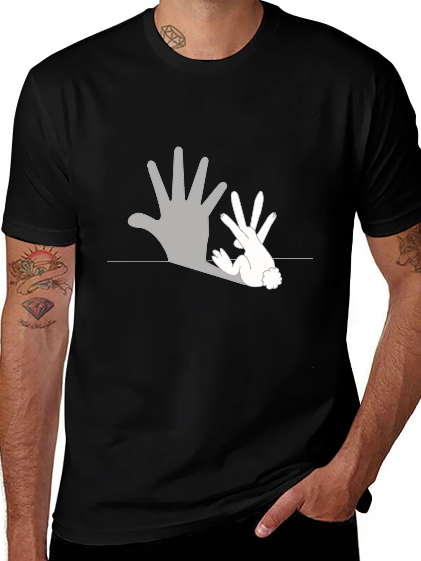 Shadow Rabbit Graphic T-Shirt