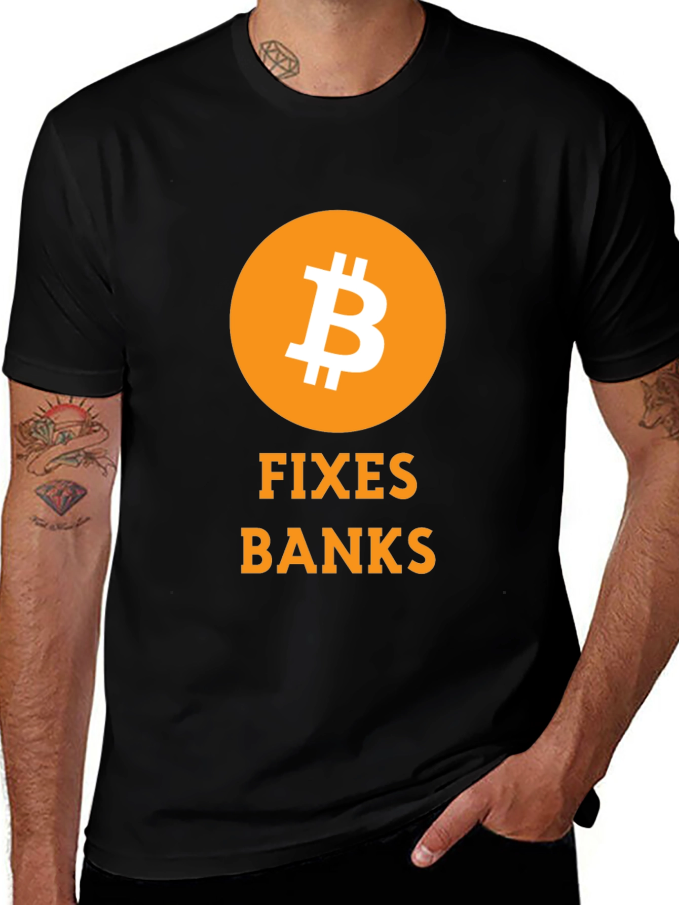 Bitcoin Fixes Banks Black T-Shirt