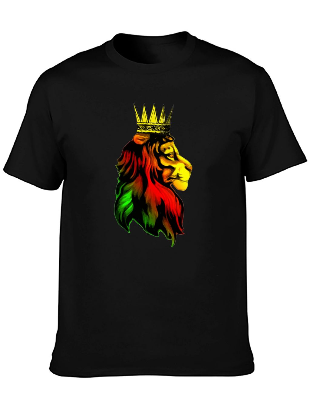 Rasta Lion King Black T-Shirt
