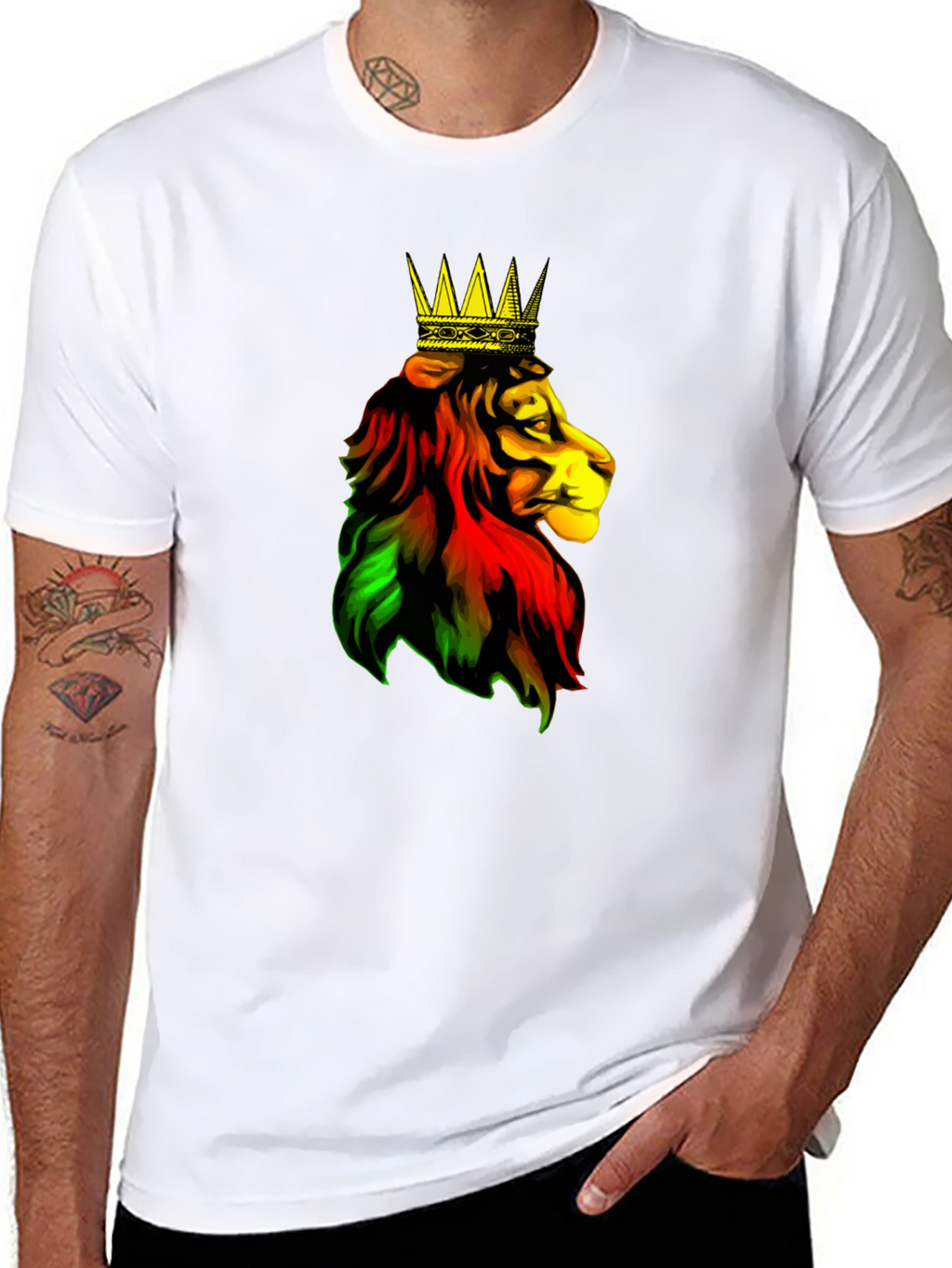 Rasta Lion King Black T-Shirt