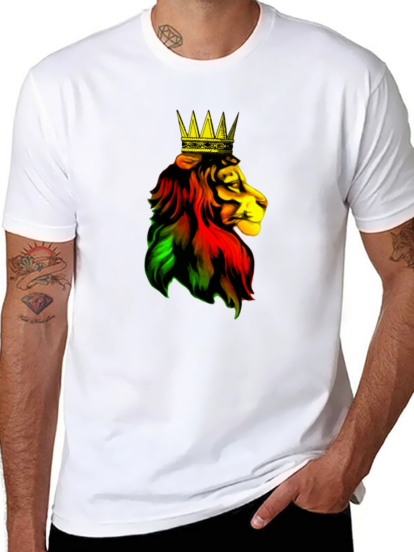 Rasta Lion King Black T-Shirt