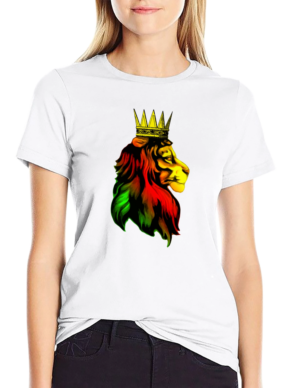 Rasta Lion King Black T-Shirt