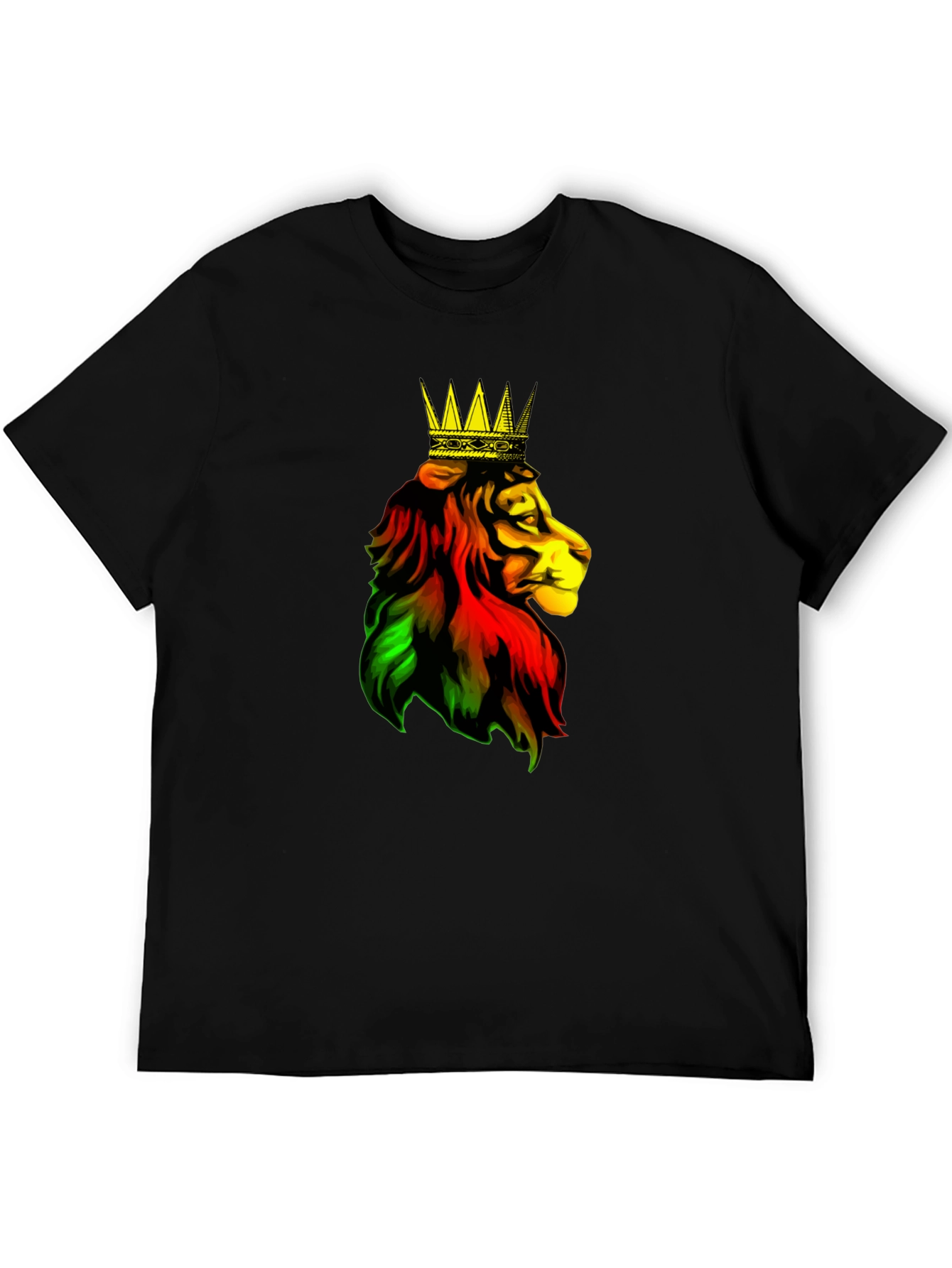 Rasta Lion King Black T-Shirt