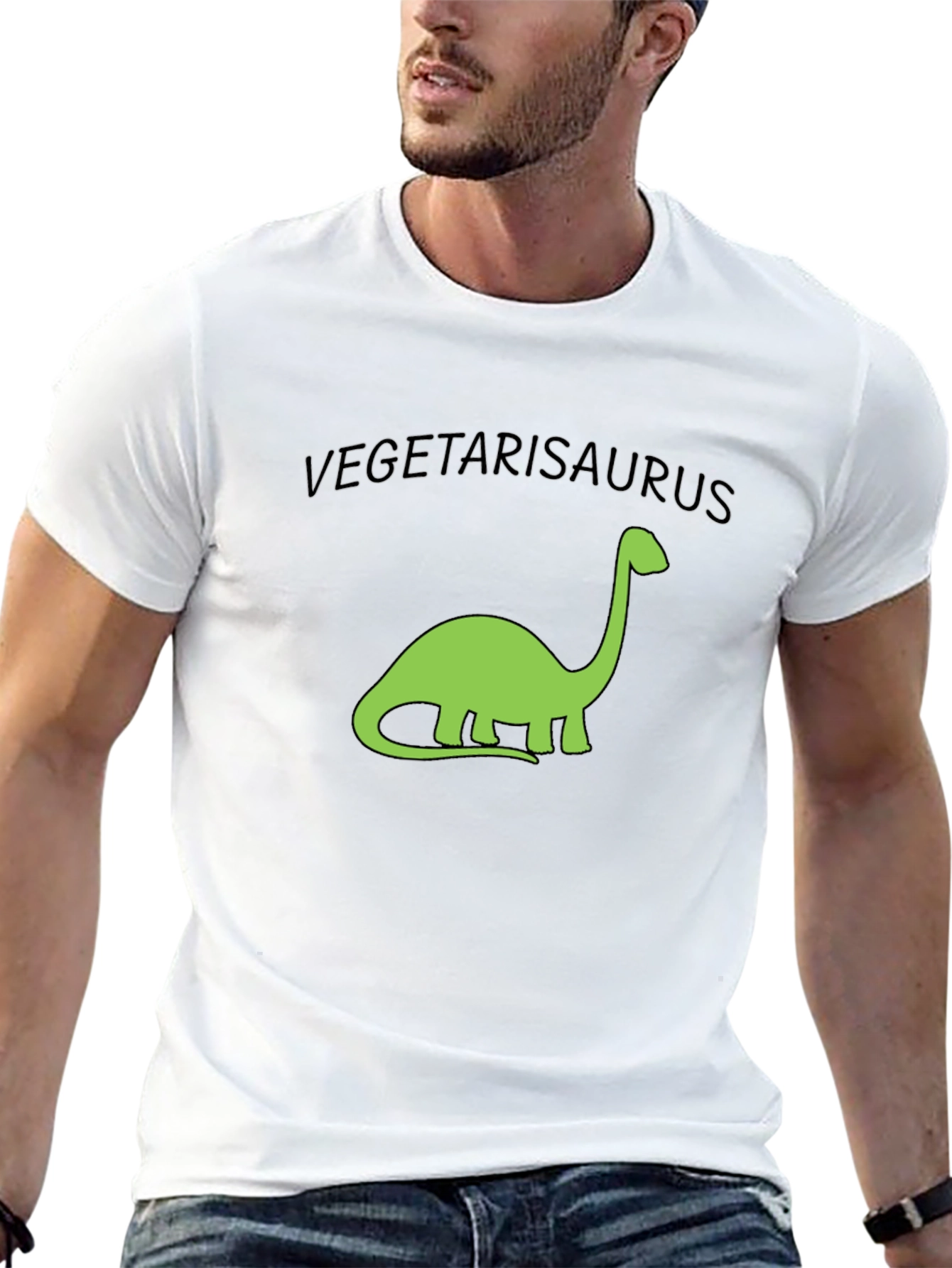 Vegetarisaurus T-Shirt - Black Cotton Tee