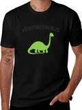 Vegetarisaurus T-Shirt - Black Cotton Tee