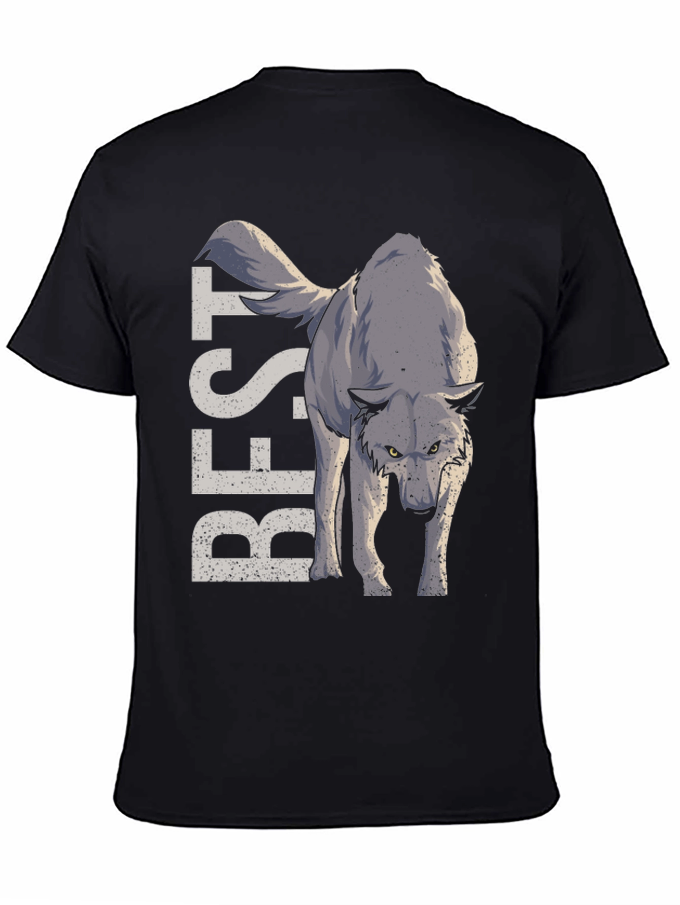 Best Wolf Graphic T-Shirt - Black Cotton Tee