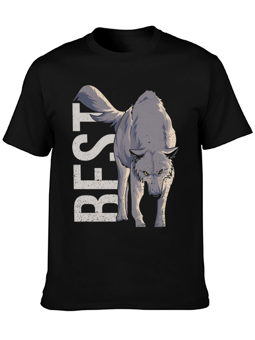 Best Wolf Graphic T-Shirt - Black Cotton Tee