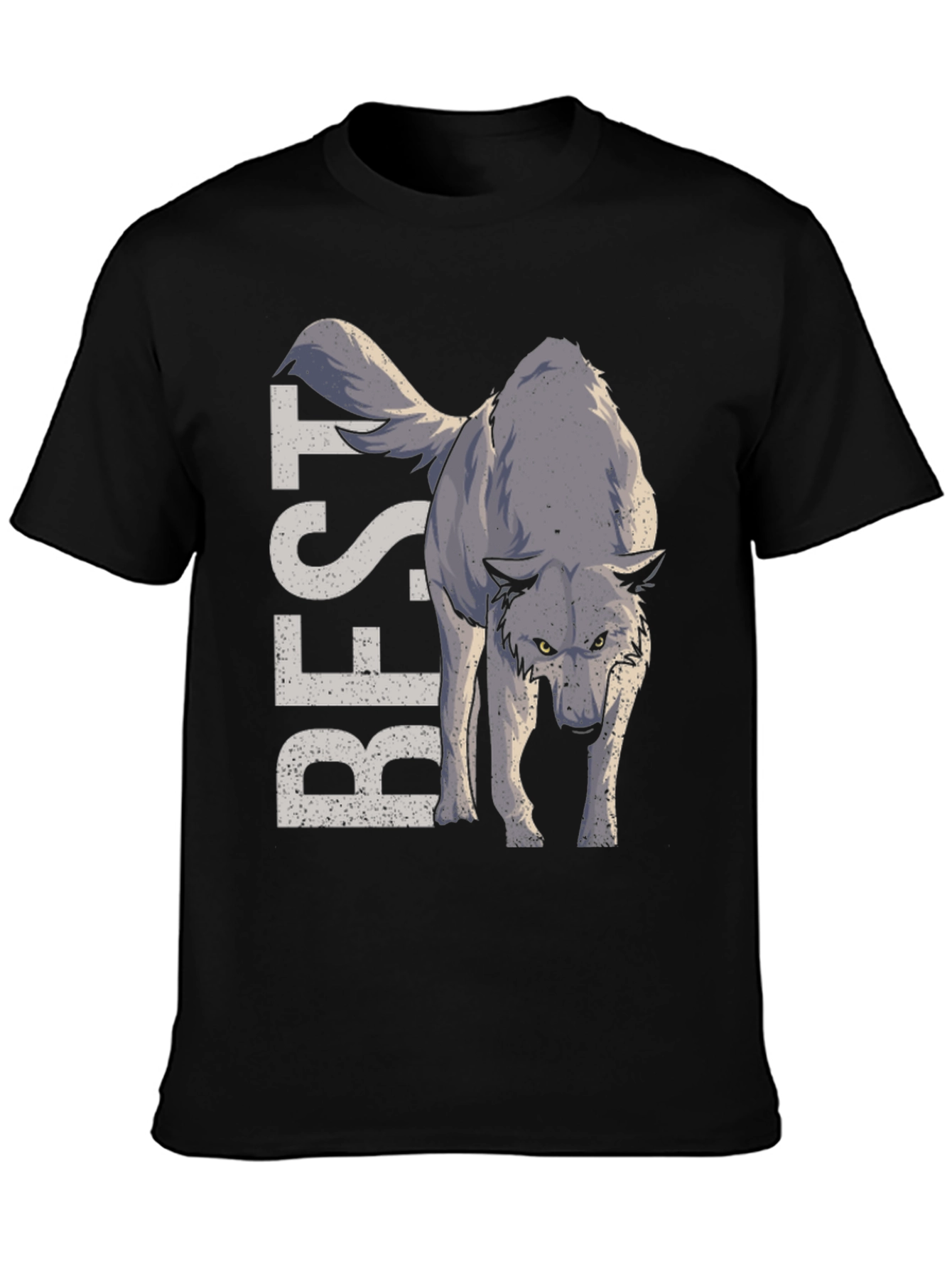 Best Wolf Graphic T-Shirt - Black Cotton Tee