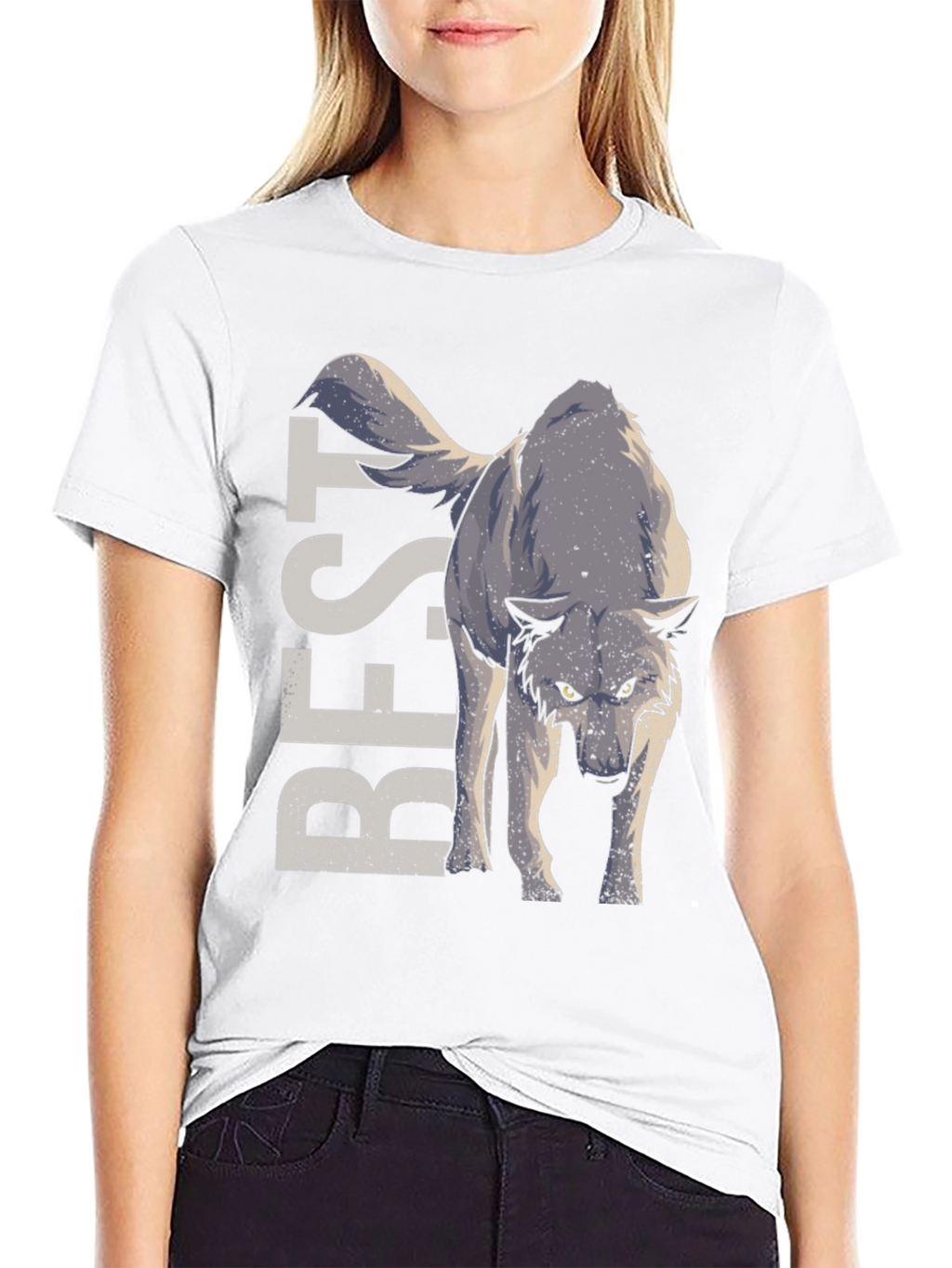 Best Wolf Graphic T-Shirt - Black Cotton Tee